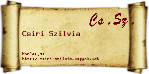 Csiri Szilvia névjegykártya