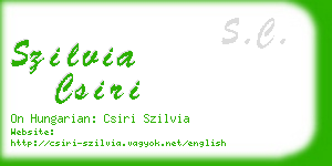 szilvia csiri business card
